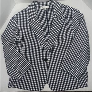 St. John White and Navy Checkered Blazer